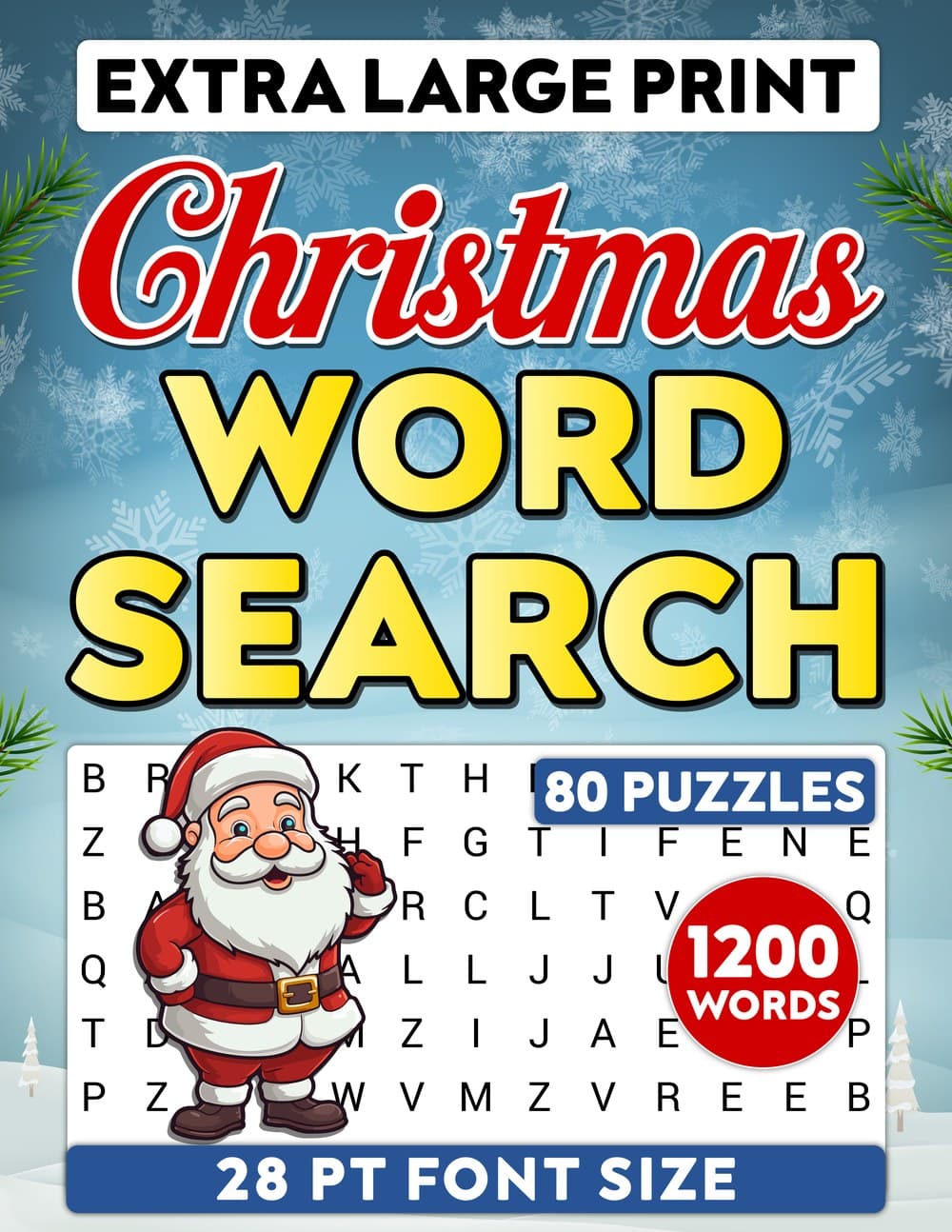 Extra Large Print Christmas Word Search