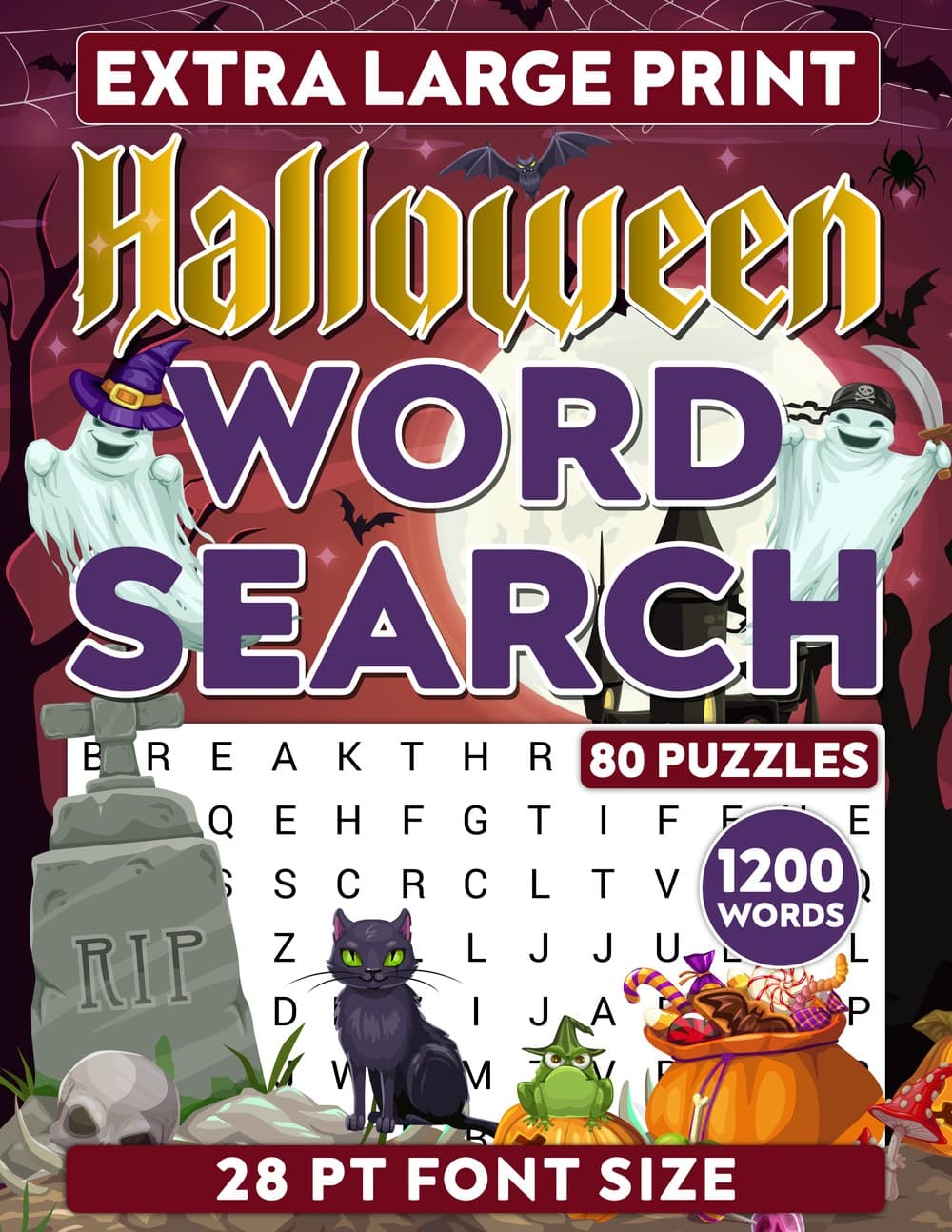 Extra Large Print Halloween Word Search